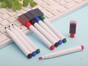 Erasable whiteboard marker with eraser cap